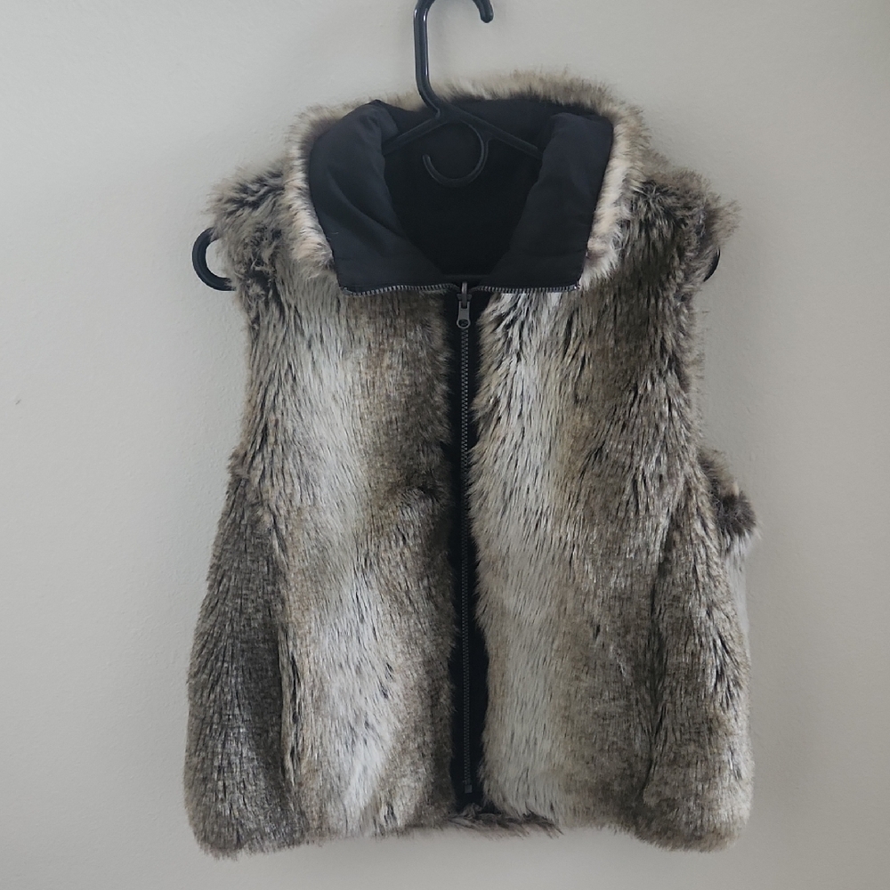 Weatherproof Black Faux Fur Reversable Vest